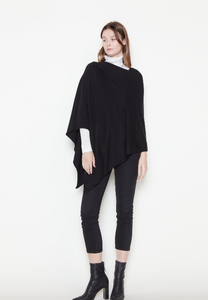 PONCHO | TRIANGLE-Scarves & Wraps-LOOK BY M-ONE-Black-Coriander