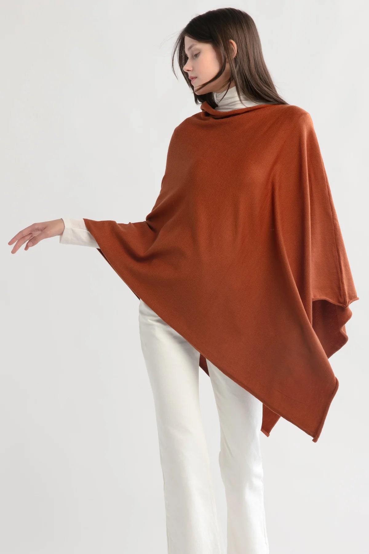 PONCHO | TRIANGLE-Scarves & Wraps-LOOK BY M-ONE-CLAY-Coriander