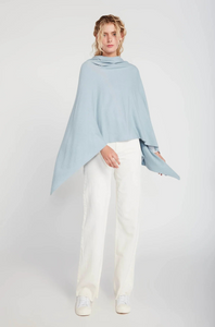 PONCHO | TRIANGLE-Scarves & Wraps-LOOK BY M-ONE-LIGHT BLUE-Coriander