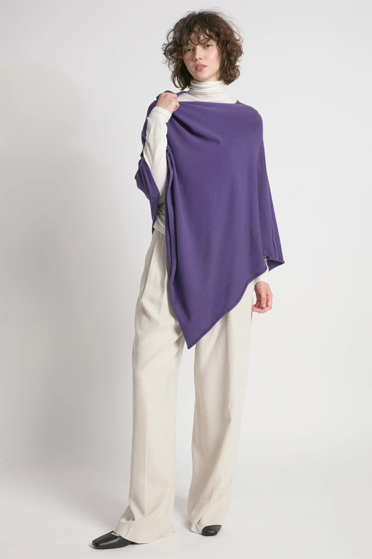 PONCHO | TRIANGLE-Scarves & Wraps-LOOK BY M-ONE-PURPLE-Coriander