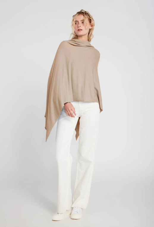 PONCHO | TRIANGLE-Scarves & Wraps-LOOK BY M-ONE-TAN-Coriander