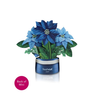 POP-UP CARD | BLUE POINSETTIA-Books & Stationery-FRESH CUT PAPER-Coriander