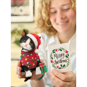POP-UP CARD | CHRISTMAS KITTEN-Books & Stationery-FRESH CUT PAPER-Coriander