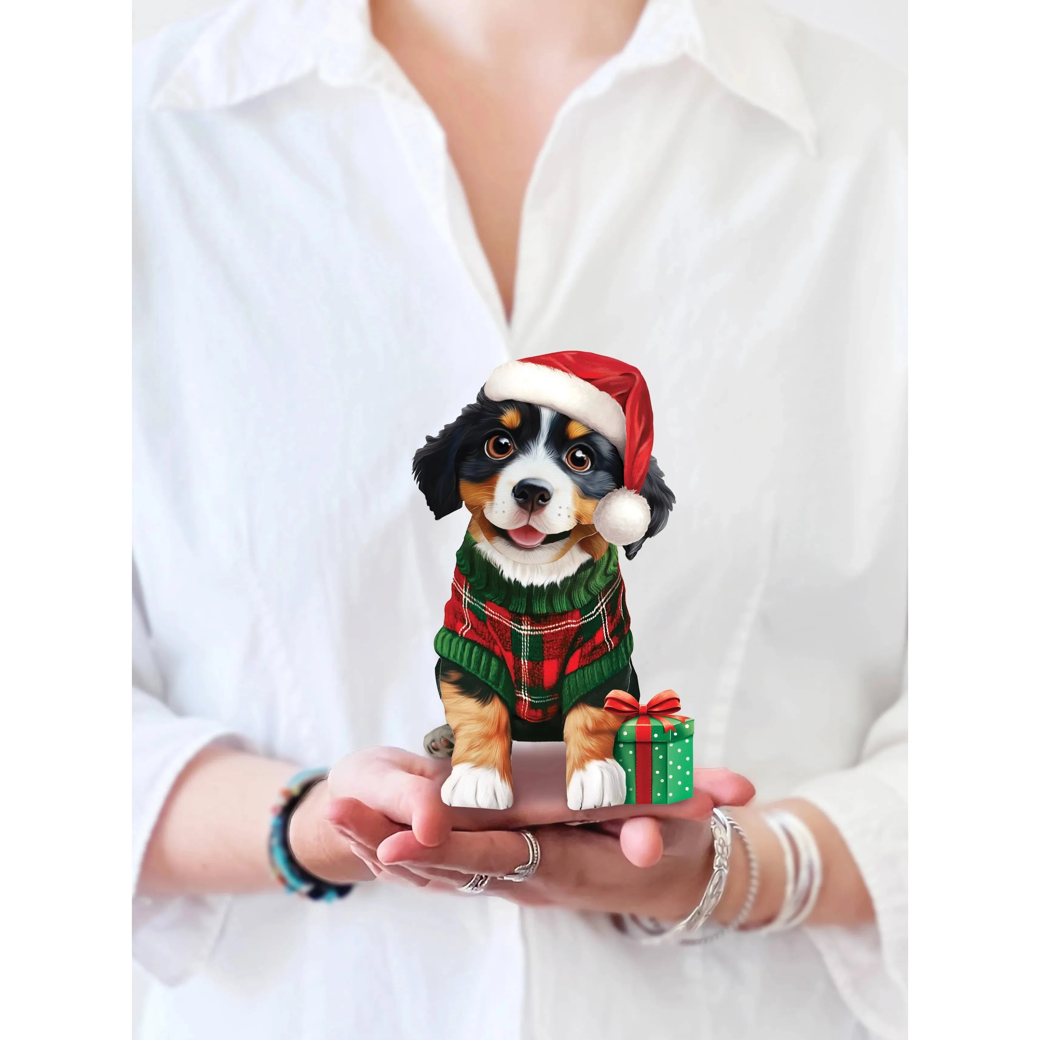POP-UP CARD | CHRISTMAS PUPPY-Books & Stationery-FRESH CUT PAPER-Coriander