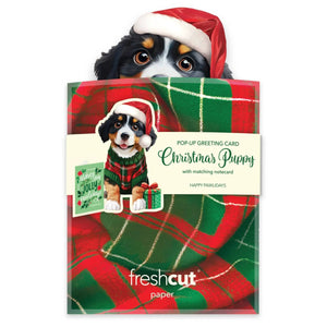 POP-UP CARD | CHRISTMAS PUPPY-Books & Stationery-FRESH CUT PAPER-Coriander