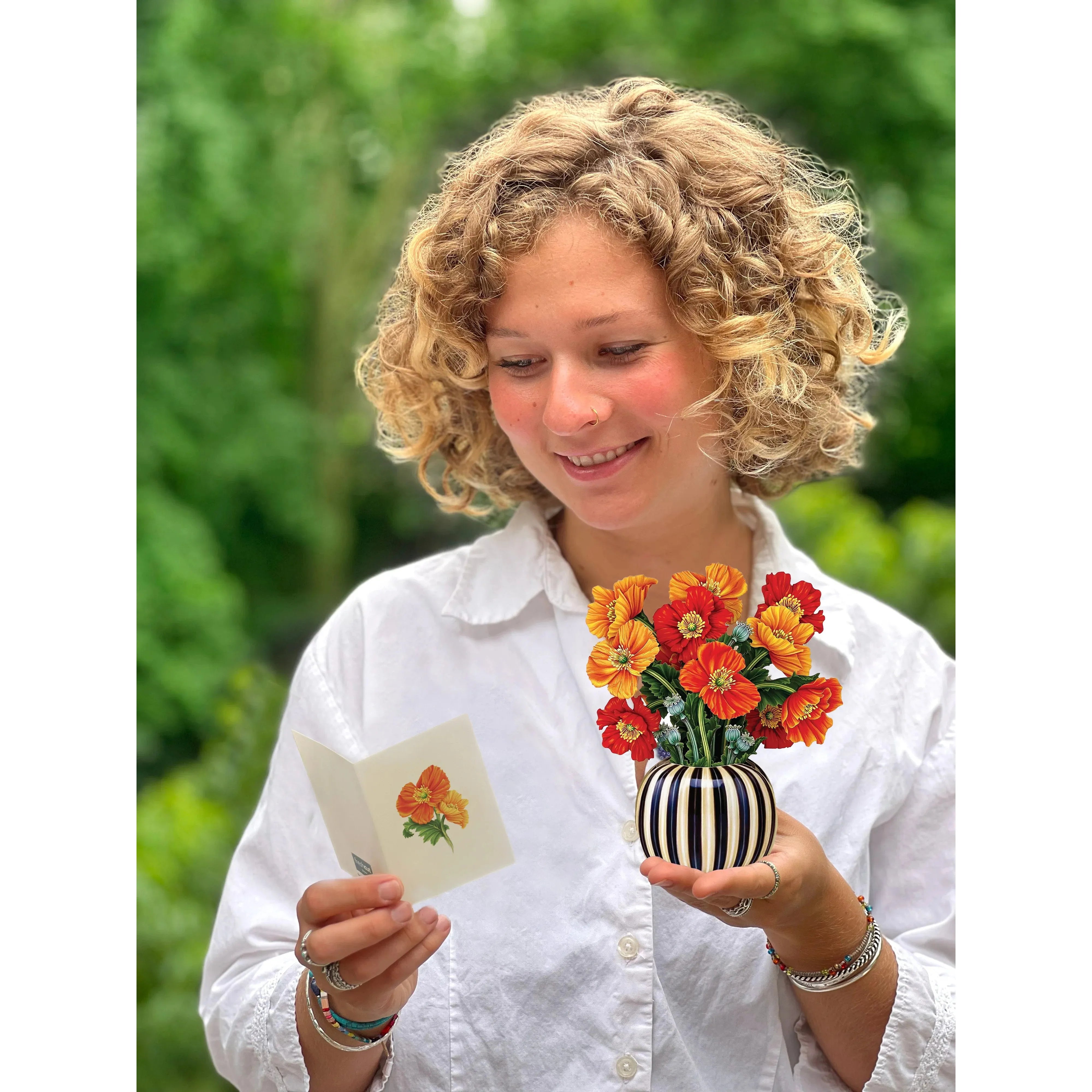POP UP CARD | MINI FRENCH POPPIES-Books & Stationery-FRESH CUT PAPER-Coriander