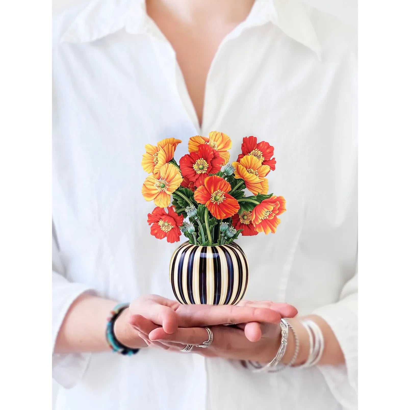 POP UP CARD | MINI FRENCH POPPIES-Books & Stationery-FRESH CUT PAPER-Coriander