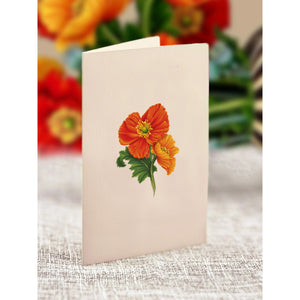 POP UP CARD | MINI FRENCH POPPIES-Books & Stationery-FRESH CUT PAPER-Coriander
