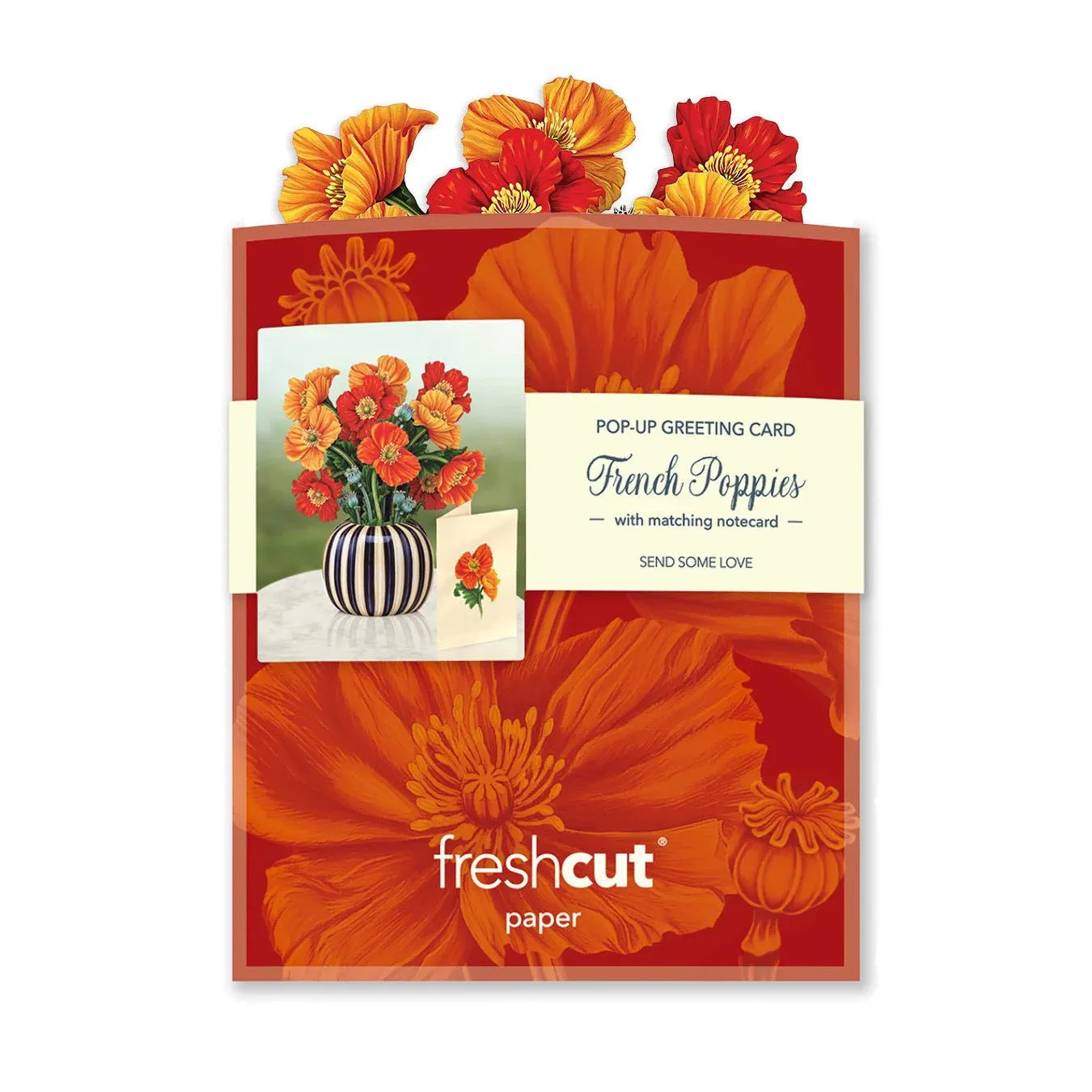 POP UP CARD | MINI FRENCH POPPIES-Books & Stationery-FRESH CUT PAPER-Coriander