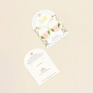 PRESSED FLOWER HOOP EARRING | GOLD W/ PINK CHERRY BLOSSOM-Jewellery-SCOUT CURATED WEARS-Coriander
