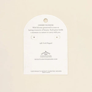 PRESSED FLOWER HOOP EARRING | GOLD W/ PINK CHERRY BLOSSOM-Jewellery-SCOUT CURATED WEARS-Coriander