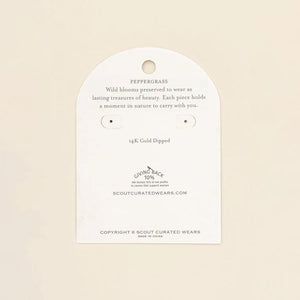 PRESSED FLOWER HOOP EARRING | GOLD W/GREEN PEPPERGRASS-Jewellery-SCOUT CURATED WEARS-Coriander