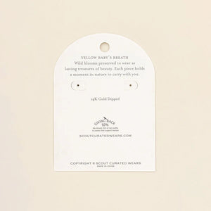 PRESSED FLOWER HOOP EARRING | GOLD W/YELLOW BABY'S BREATH-Jewellery-SCOUT CURATED WEARS-Coriander