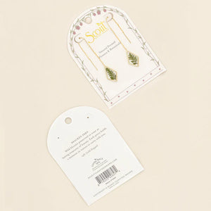 PRESSED FLOWER THREAD EARRING | GOLD W/GREEN BRACKEN FERN-Jewellery-SCOUT CURATED WEARS-Coriander