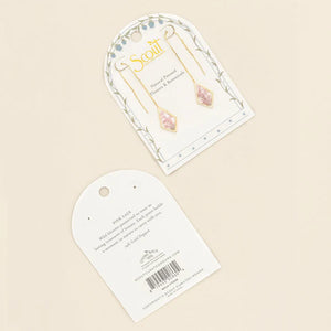 PRESSED FLOWER THREAD EARRING | GOLD W/PINK LACE FLOWER-Jewellery-SCOUT CURATED WEARS-Coriander