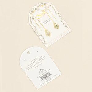PRESSED FLOWER THREAD EARRING | GOLD W/WHITE LACE FLOWER-Jewellery-SCOUT CURATED WEARS-Coriander
