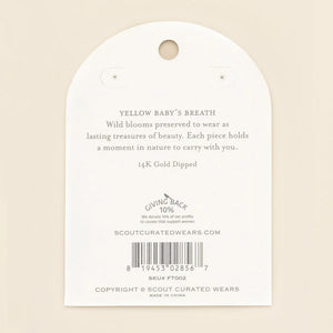 PRESSED FLOWER THREAD EARRING | GOLD W/YELLOW BABY'S BREATH-Jewellery-SCOUT CURATED WEARS-Coriander
