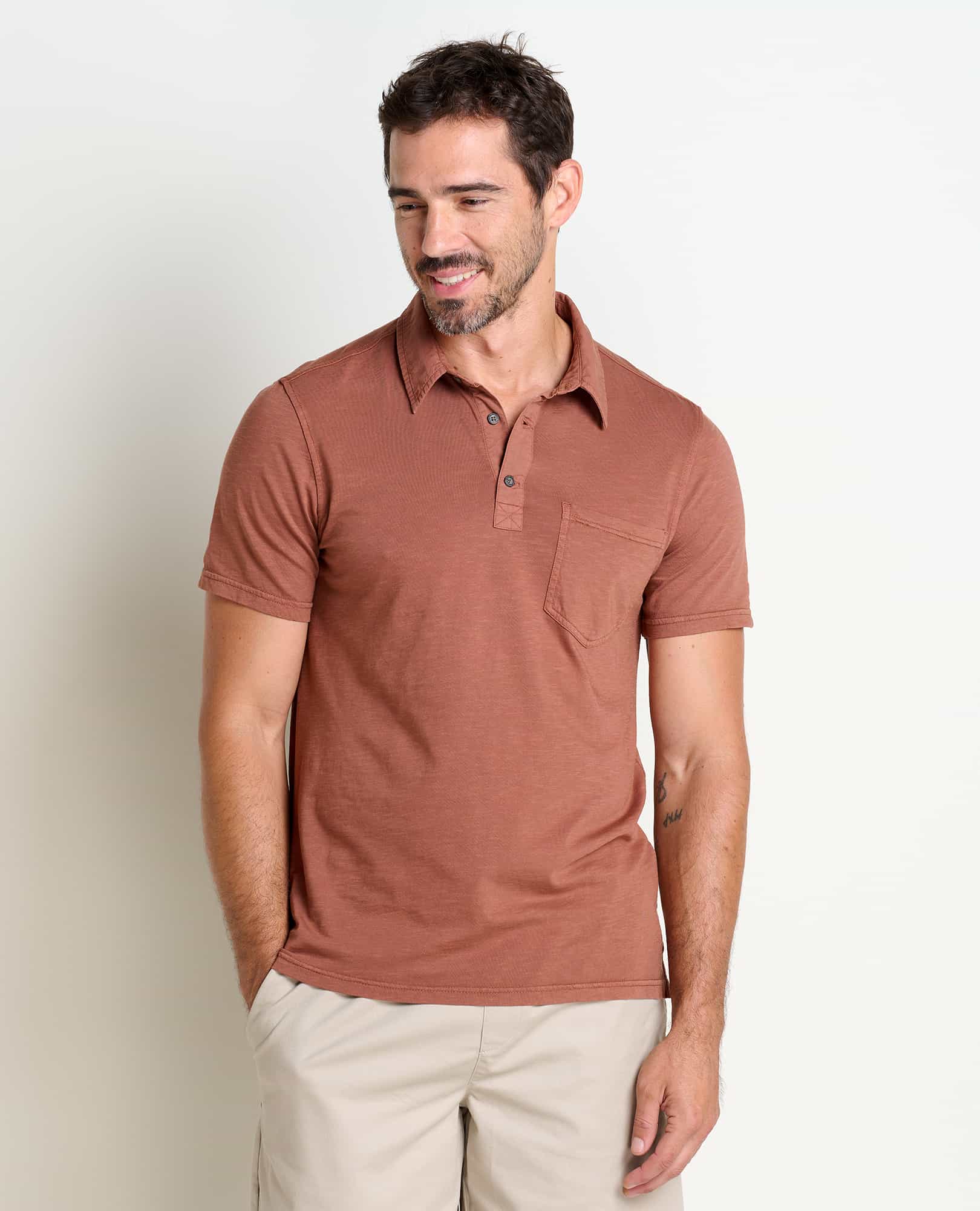 PRIMO SS POLO-Men's Shirt-TOAD&CO-MEDIUM-DARK ROAST-Coriander