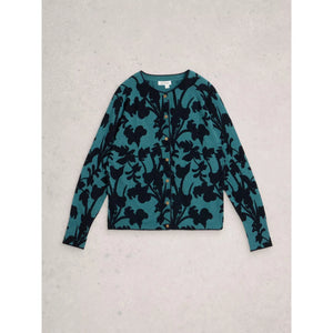 PRINTED CARDI SWEATER | LULU-Jackets & Sweaters-WHITE STUFF-Coriander
