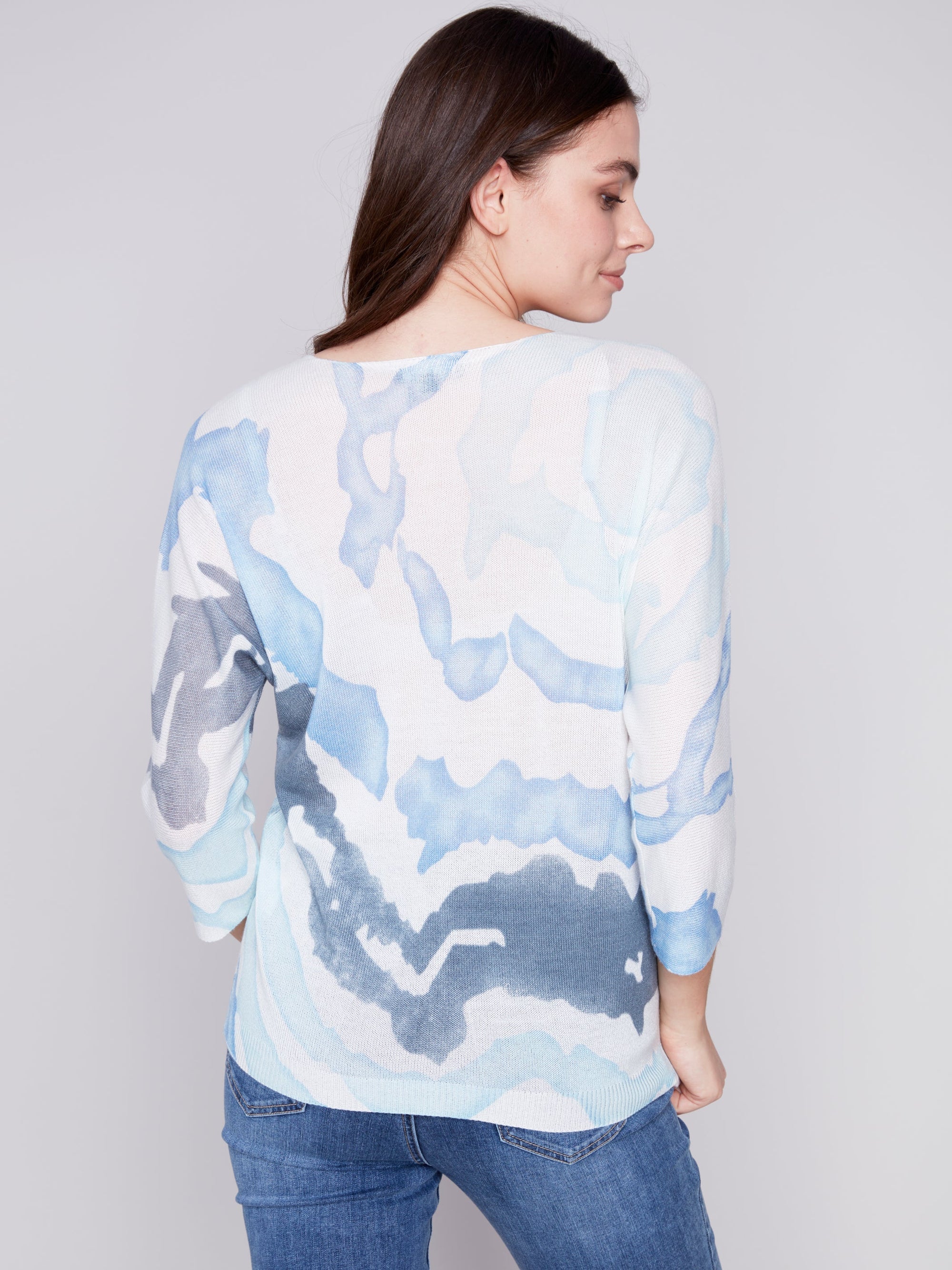 PRINTED DOLMAN SWEATER-Jackets & Sweaters-CHARLIE B-Coriander