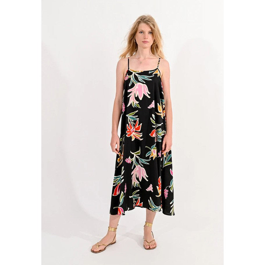 PRINTED DRESS WITH BACK KNOT-Dresses-MOLLY BRACKEN-Coriander