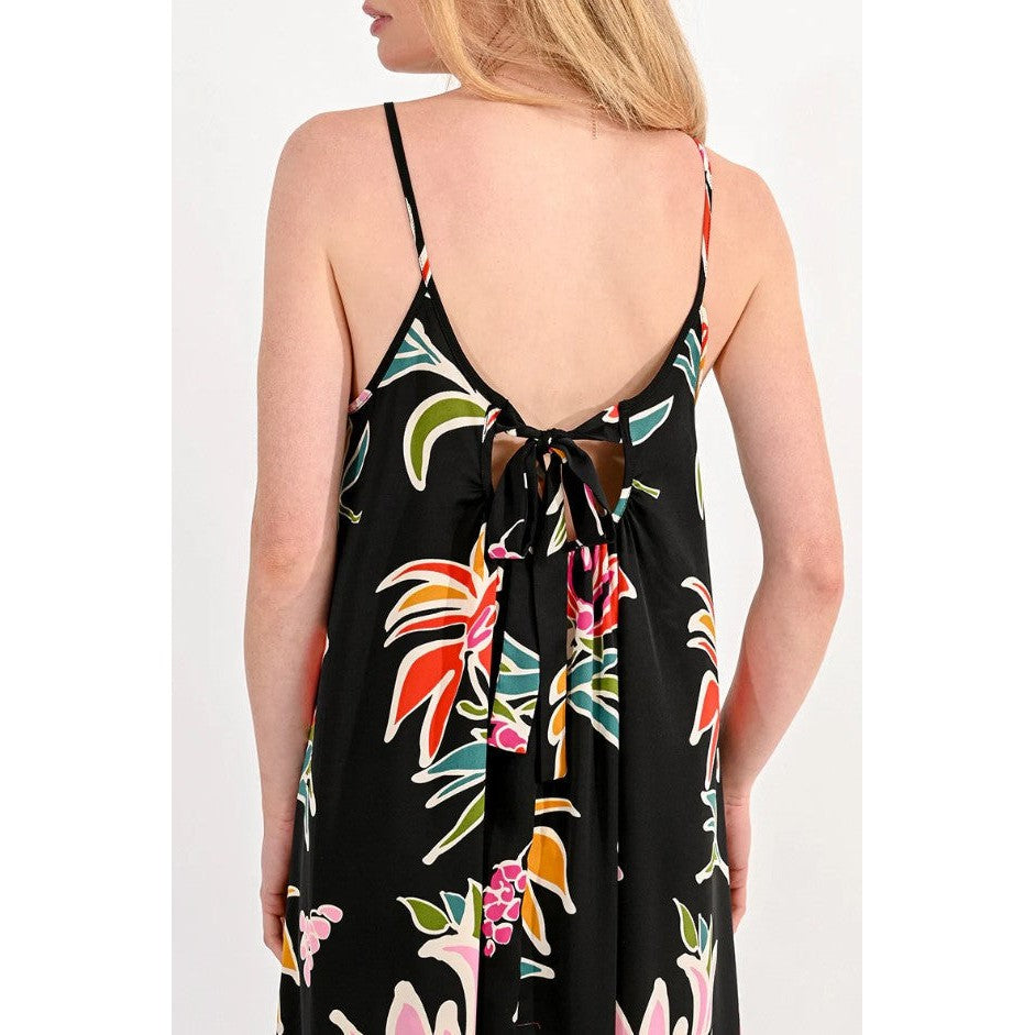 PRINTED DRESS WITH BACK KNOT-Dresses-MOLLY BRACKEN-Coriander