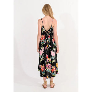 PRINTED DRESS WITH BACK KNOT-Dresses-MOLLY BRACKEN-Coriander