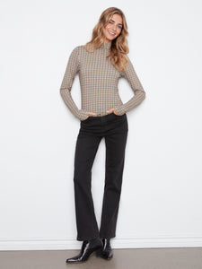 PRINTED JERSEY TOP | MOCK NECK-Tops-CHARLIE B-Coriander