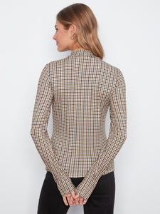 PRINTED JERSEY TOP | MOCK NECK-Tops-CHARLIE B-Coriander