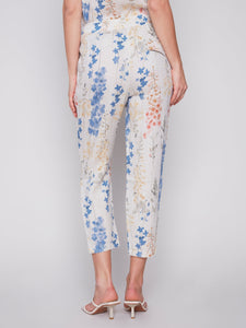 PRINTED LINEN PULL ON PANT-Bottoms-CHARLIE B-Coriander