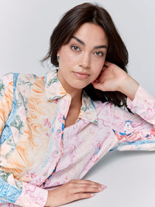 PRINTED LONG SLEEVE BLOUSE-Tops-CHARLIE B-Coriander