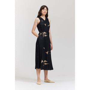 PRINTED MAXI DRESS-Dresses-THERE-ELSEWHERE-SMALL-Black-Coriander