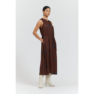 PRINTED MAXI DRESS-Dresses-THERE-ELSEWHERE-SMALL-CACAO-Coriander