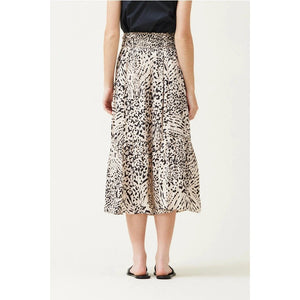 PRINTED SATIN MIDI SKIRT-Bottoms-GRADE AND GATHER-Coriander