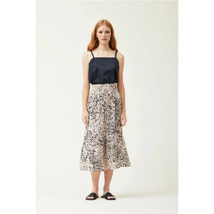 PRINTED SATIN MIDI SKIRT-Bottoms-GRADE AND GATHER-Coriander