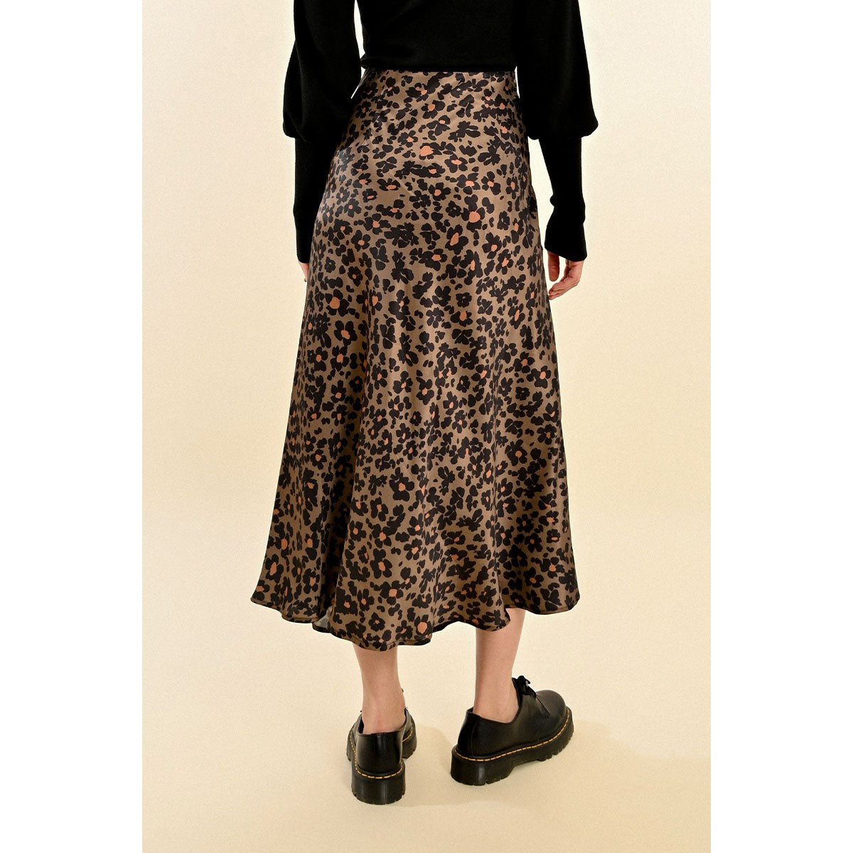 PRINTED SATIN SKIRT-Bottoms-MOLLY BRACKEN-Coriander