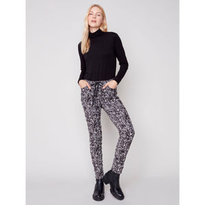 PRINTED SUEDE CRINKLE JOGGER-Bottoms-CHARLIE B-Coriander