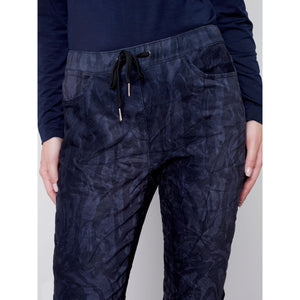 PRINTED SUEDE CRINKLE JOGGER-Bottoms-CHARLIE B-Coriander