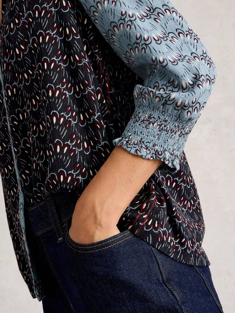 PRINTED TOP | MAY-Tops-WHITE STUFF-10-BLUE MULTI-Coriander