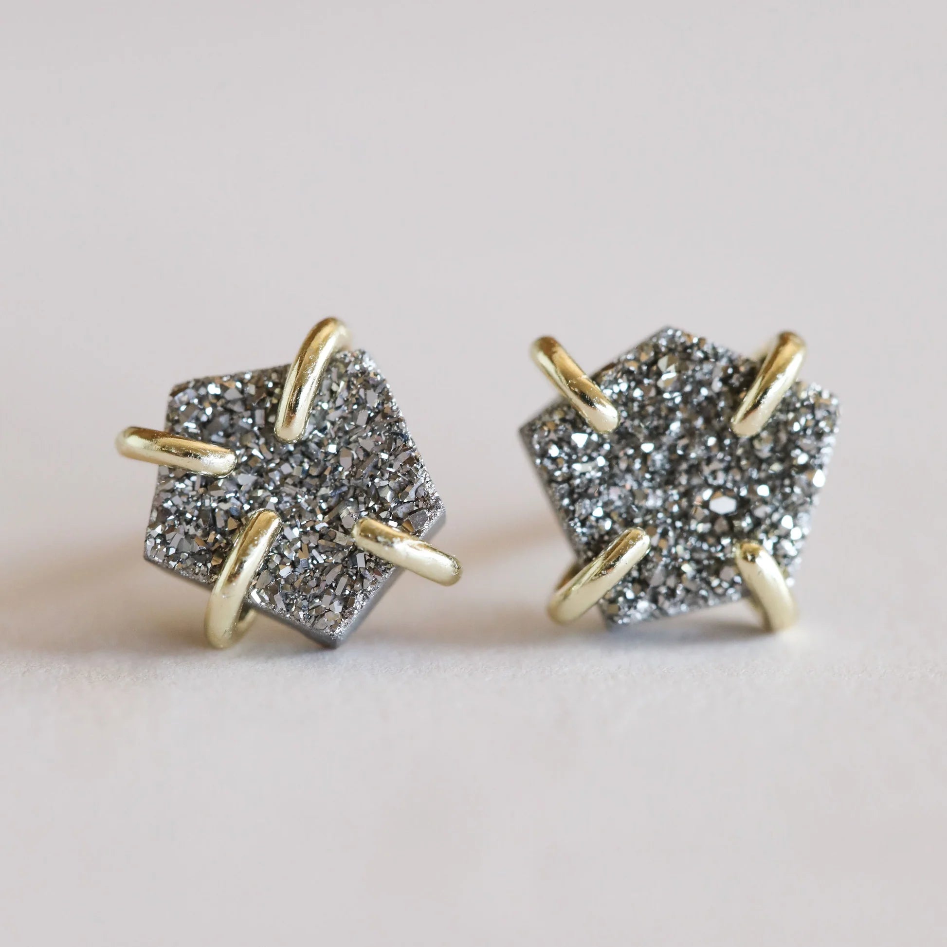 PRONG EARRING | SILVER DRUZY-Jewellery-JAX KELLY-Coriander