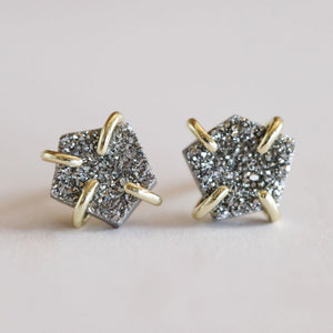PRONG EARRING | SILVER DRUZY-Jewellery-JAX KELLY-Coriander
