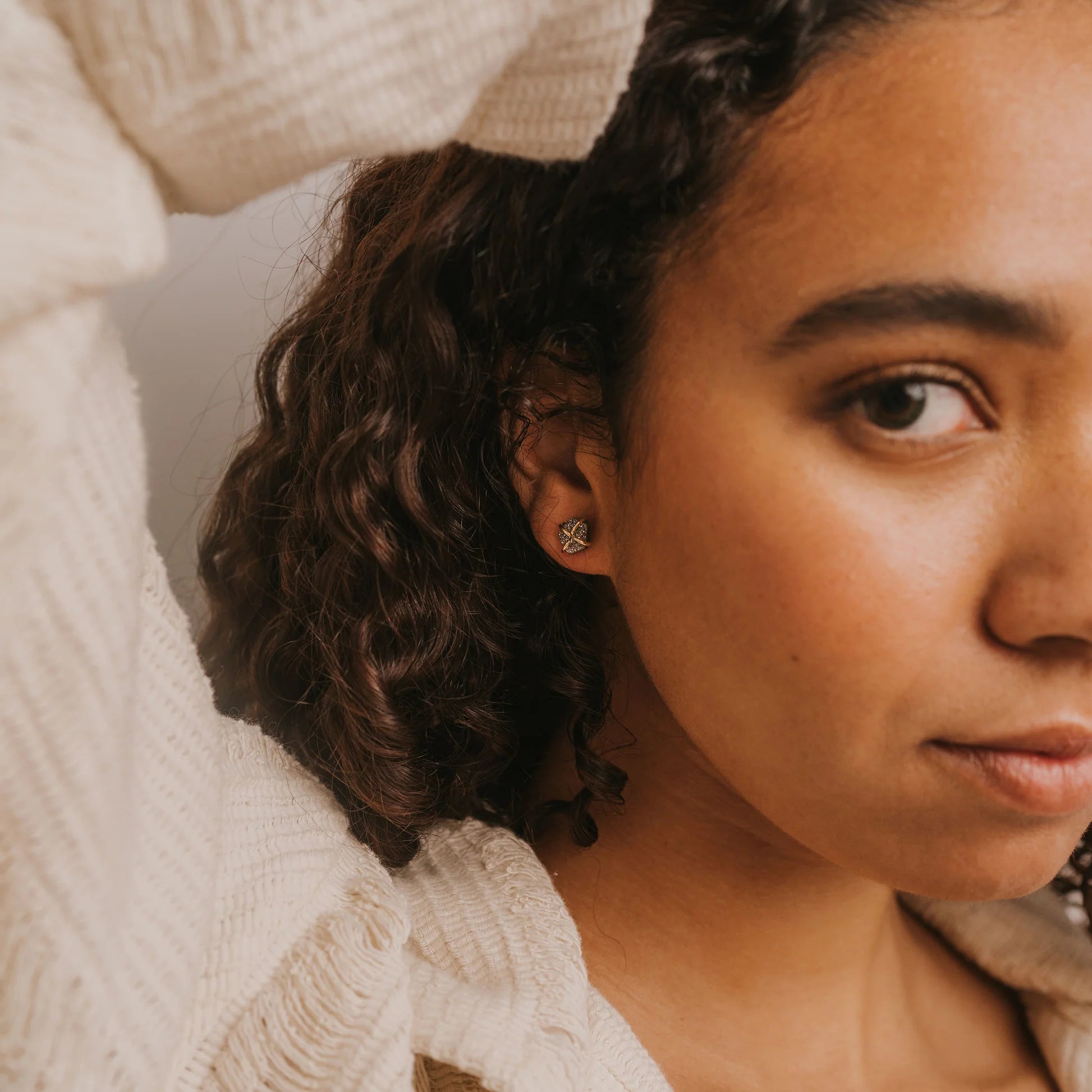 PRONG EARRING | SILVER DRUZY-Jewellery-JAX KELLY-Coriander
