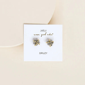 PRONG EARRING | SILVER DRUZY-Jewellery-JAX KELLY-Coriander
