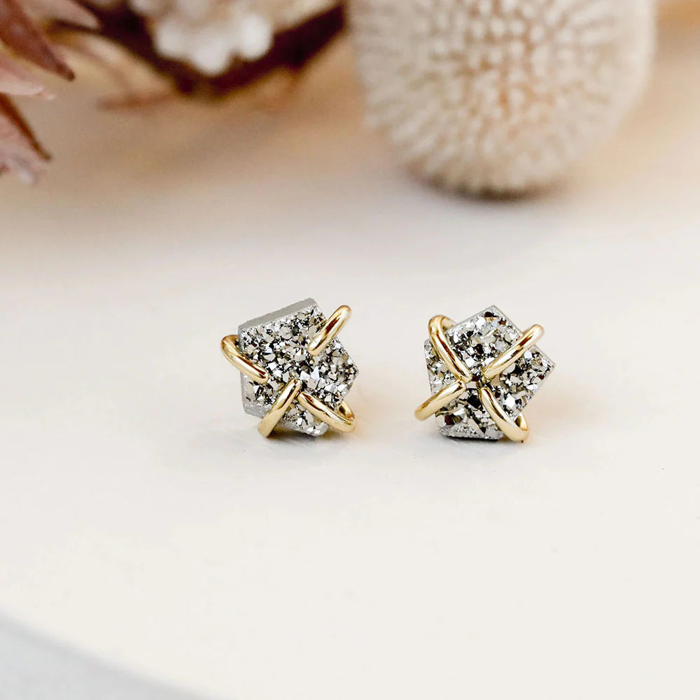 PRONG EARRING | SILVER DRUZY-Jewellery-JAX KELLY-Coriander