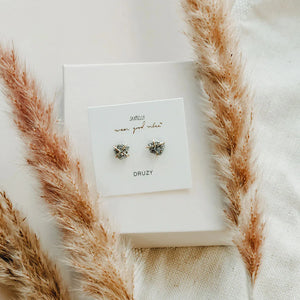 PRONG EARRING | SILVER DRUZY-Jewellery-JAX KELLY-Coriander