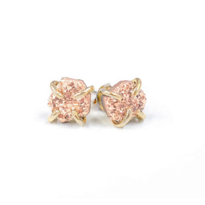 PRONG EARRINGS | ROSE GOLD DRUZY-Jewellery-JAX KELLY-Coriander