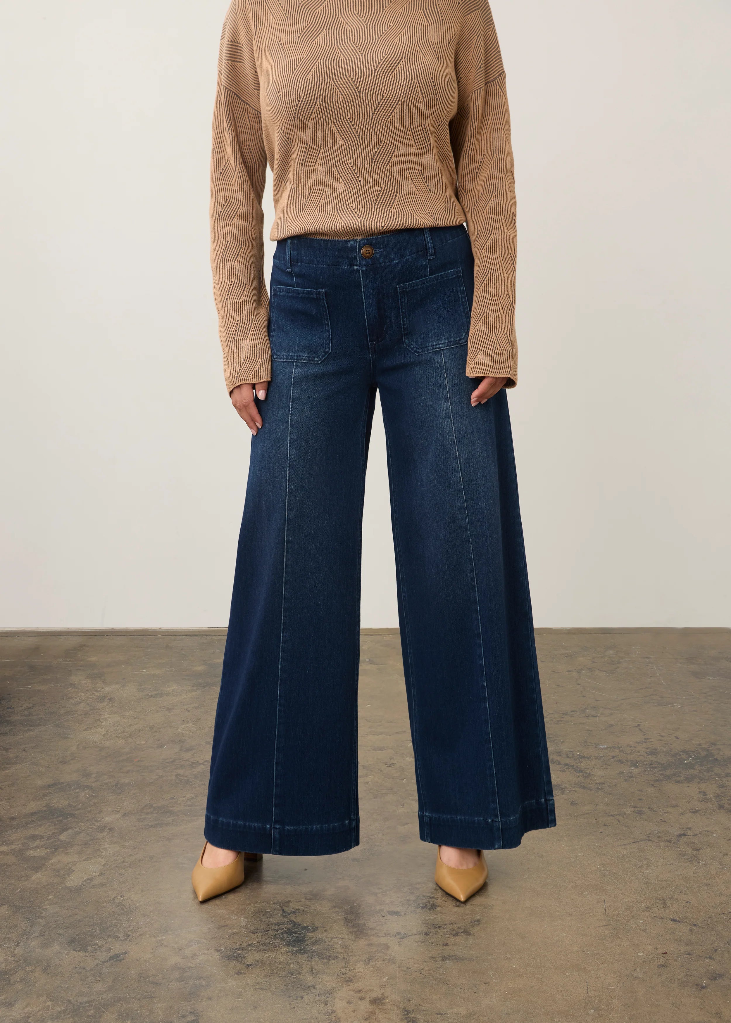 PULL-ON DENIM | WIDE LEG: DARK WASH-Denim-FRENCH DRESSING JEANS-Coriander