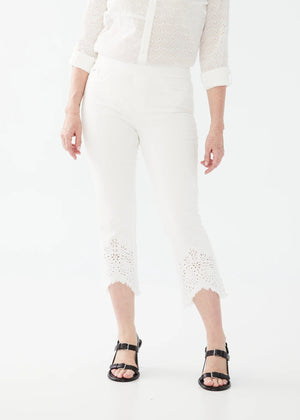 PULL-ON LACE CAPRI-Bottoms-FRENCH DRESSING JEANS-6-WHITE-Coriander