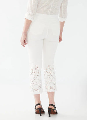 PULL-ON LACE CAPRI-Bottoms-FRENCH DRESSING JEANS-Coriander