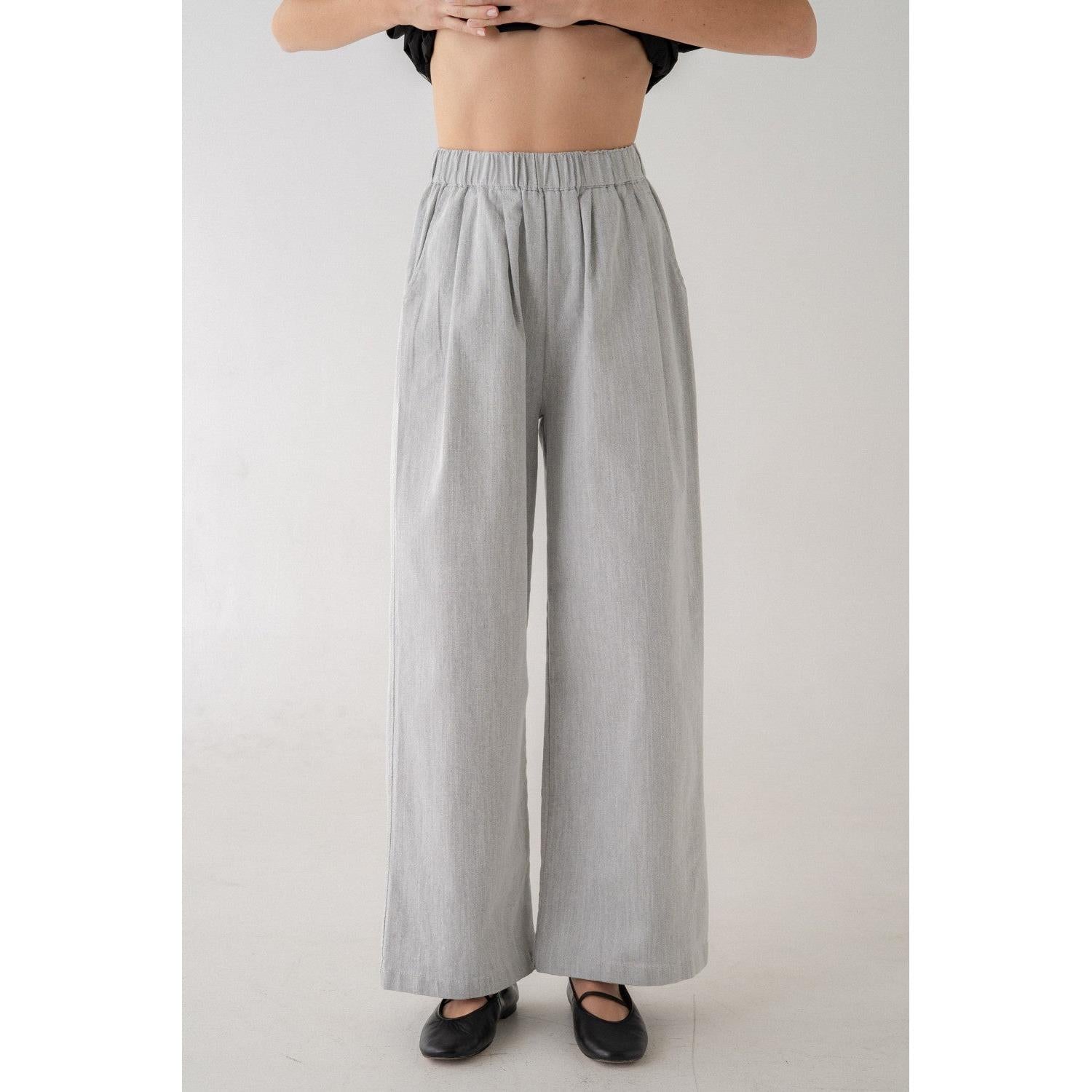 PULL ON TROUSERS | PLEATED-Bottoms-ELLE GREY-Coriander